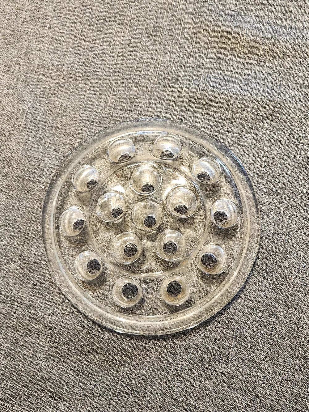 Vintage Clear Glass Flower Frog Vase Insert 16 Holes 5.25